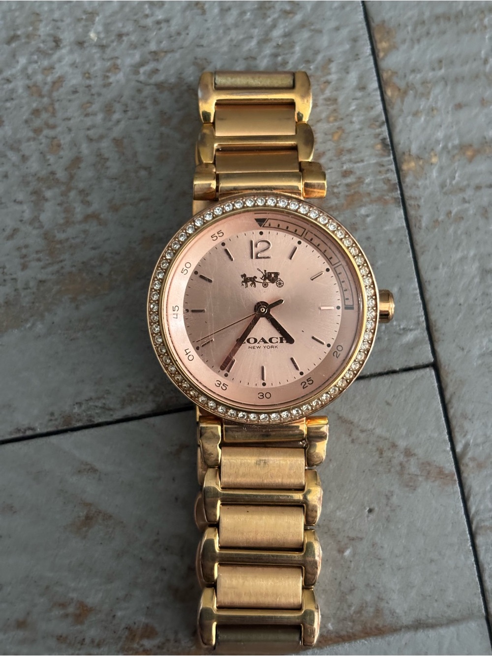Coach Rose Gold Tone Bracelet Watch with Blush Dial